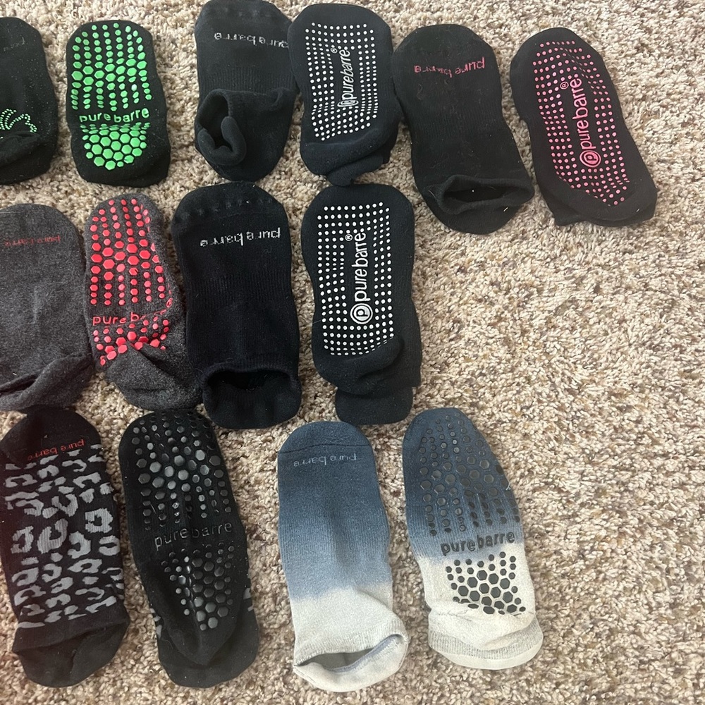 11 pairs of Pure Barre Socks